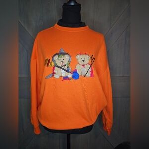 Vintage Basic Editions Halloween Bears Sweater sz Large